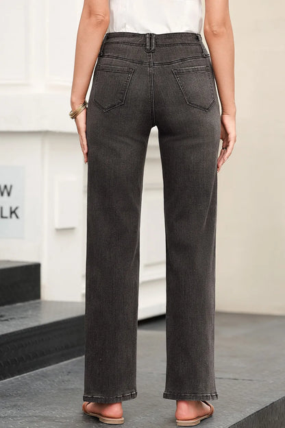 Hazel Blues® |  High-Waisted Wide-Leg Vintage Wash Jeans