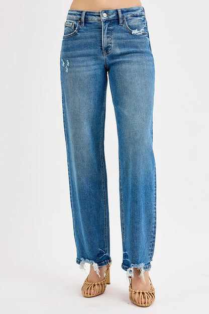 Hazel Blues® | RISEN Mid Rise Baggy Jeans