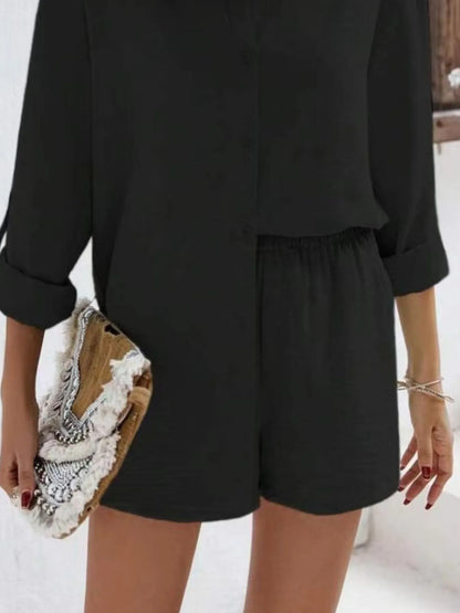 Hazel Blues® |  Button Down Shirt and Shorts Set