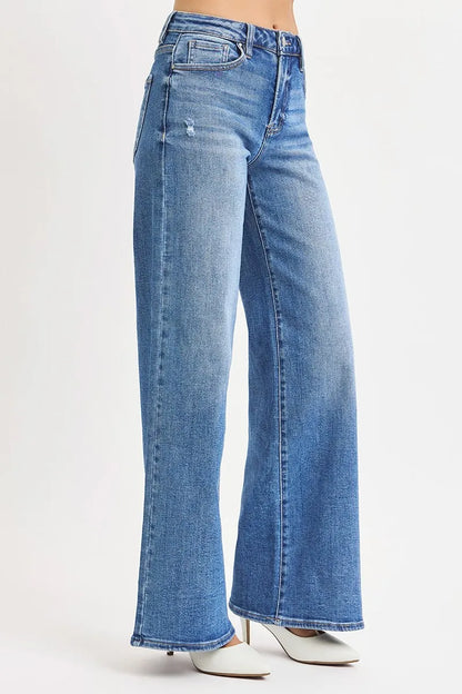 Hazel Blues® | RISEN High Rise Wide Leg Jeans