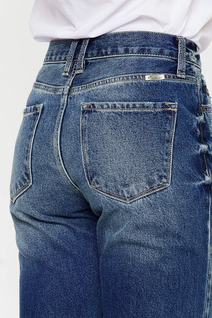 Hazel Blues® |  Kancan High Rise Distressed Mom Fit Jeans