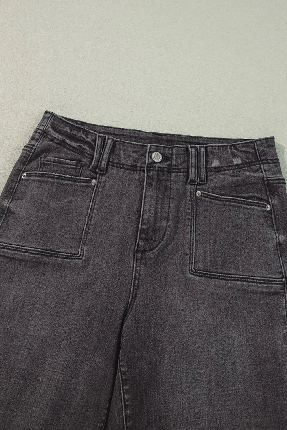 Hazel Blues® |  High-Waisted Wide-Leg Vintage Wash Jeans