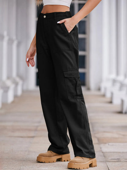 Hazel Blues® |  High-Waisted Cargo Jeans