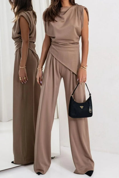 Hazel Blues® |  Round Neck Top and Pants Set