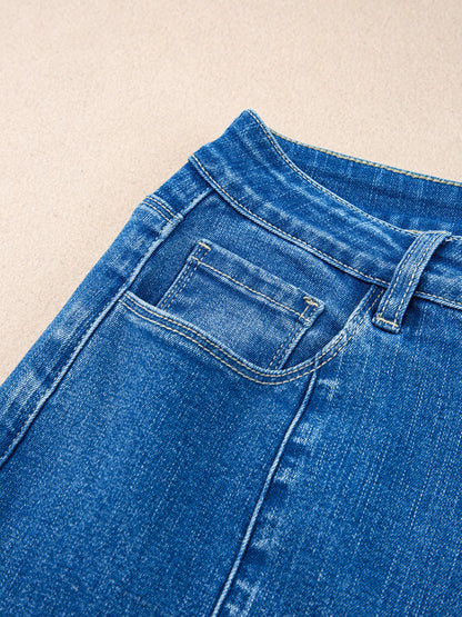 Hazel Blues® |  Seam Detail Flared Bottom Ankle Length Jeans
