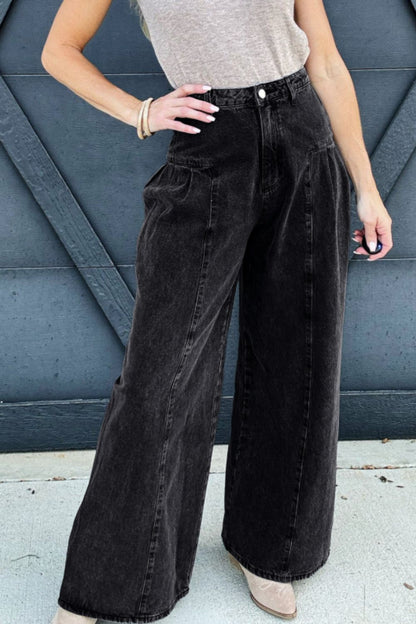 Hazel Blues® |  High Rise Wide Leg Jeans with Pockets