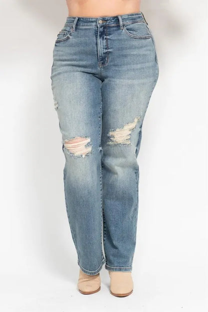 Hazel Blues® | Judy Blue High Waist Distressed Dad Jean