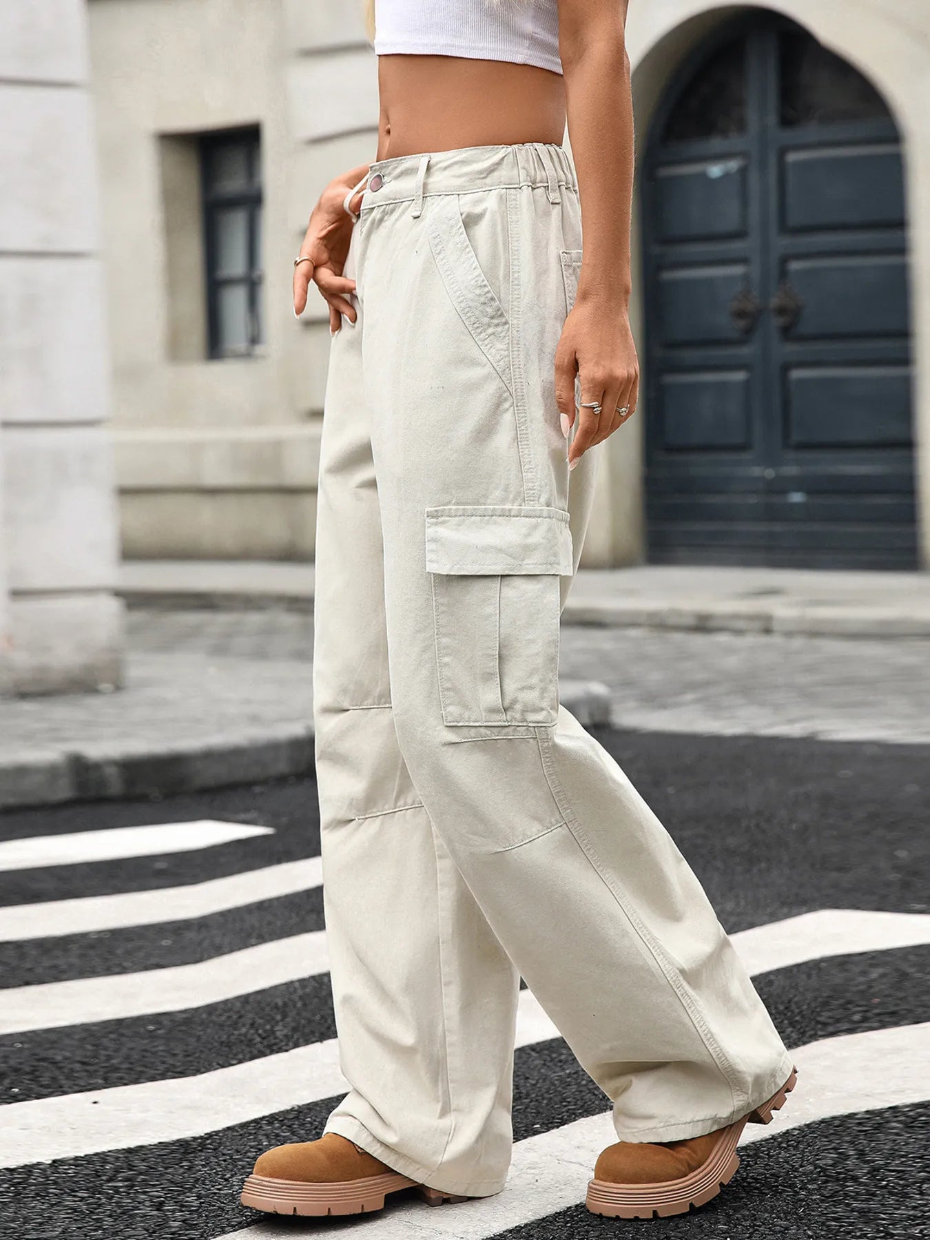 Hazel Blues® |  Wide Leg Cargo Jeans
