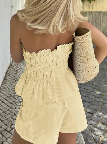 Hazel Blues® |  Smocked Tube Top and Shorts Set