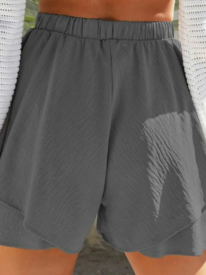 Hazel Blues® |  High-Waisted Elastic Waistband Layered Shorts