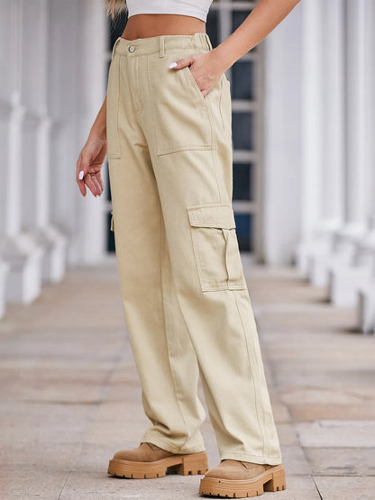 Hazel Blues® |  High-Waisted Cargo Jeans