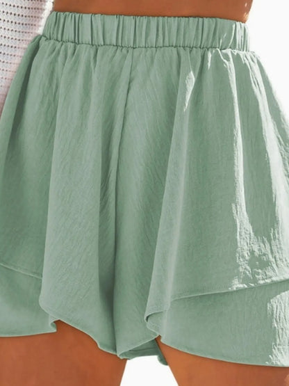 Hazel Blues® |  High-Waisted Elastic Waistband Layered Shorts