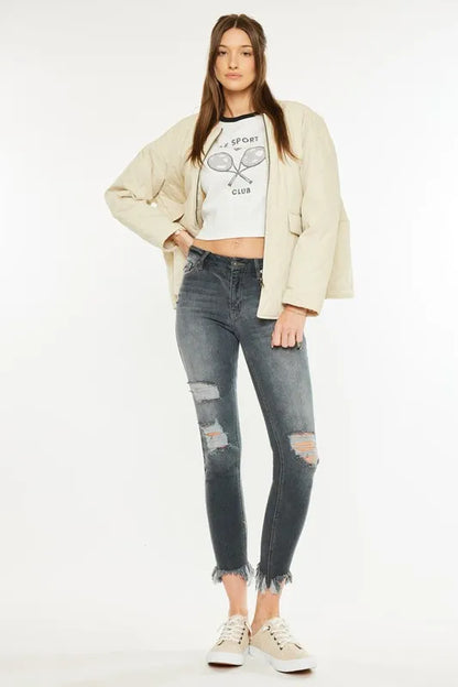 Hazel Blues® |  Kancan High Rise Distressed Ankle Skinny Jeans