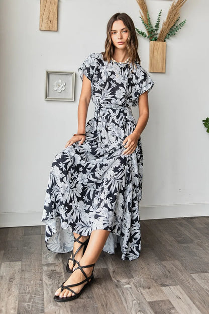Hazel Blues® |  Mittoshop Tropical Print Top and Skirt Set