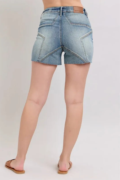Hazel Blues® |  Judy Blue High Waist Star Seam Detail Denim Shorts