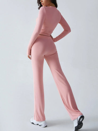 Hazel Blues® |  Round Neck Long Sleeve Top and Pants Set