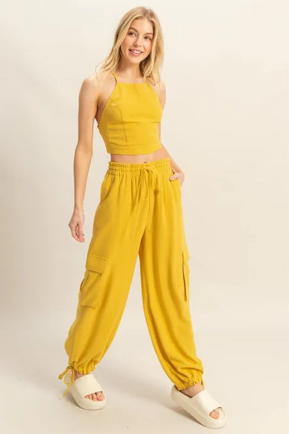 Hazel Blues® |  HYFVE Crop Top and Cargo Pants Set