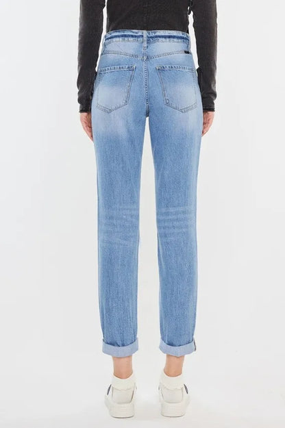 Hazel Blues® |  Kancan High Rise Distressed Mom Jeans