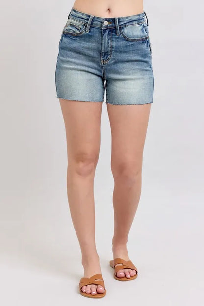 Hazel Blues® |  Judy Blue High Waist Star Seam Detail Denim Shorts