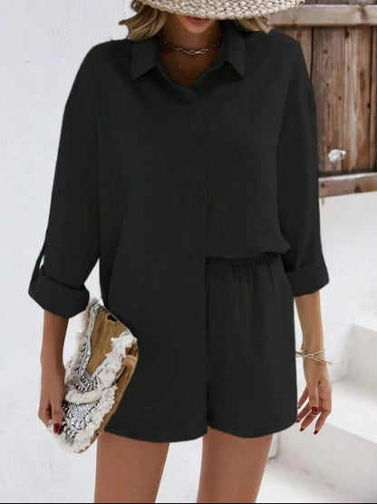 Hazel Blues® |  Button Down Shirt and Shorts Set