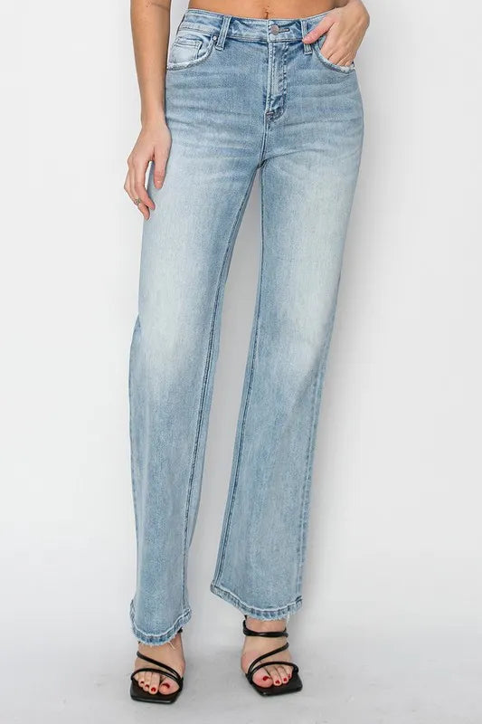 Hazel Blues® |  RISEN High Rise Straight Jeans