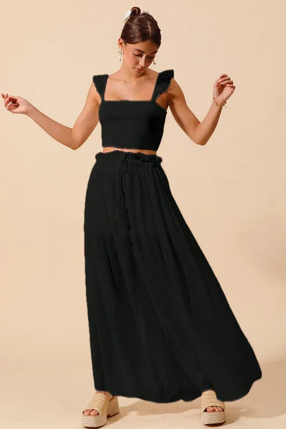 Hazel Blues® |  SO ME Smocked Top and Flowy Maxi Skirt Set