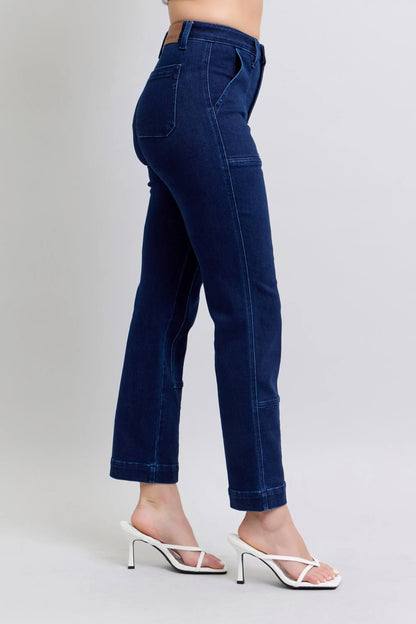 Hazel Blues® | Judy Blue Hw Work Wear Knee Patch Straight Jeans