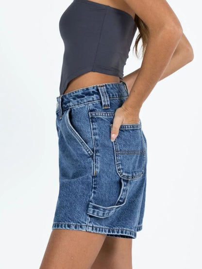 Hazel Blues® |  Washed High Rise Denim Shorts