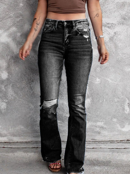 Hazel Blues® |  Distressed Flare Jeans