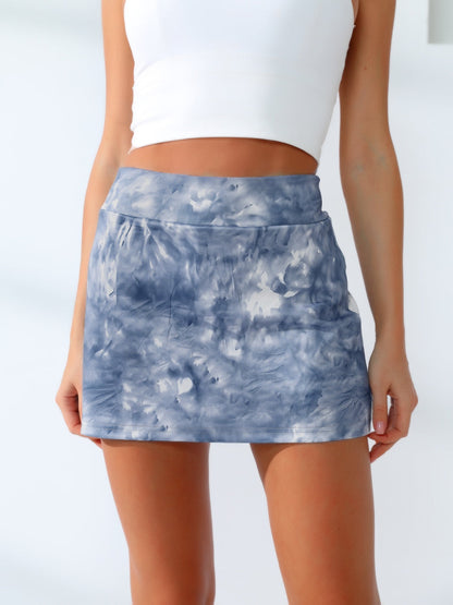 Hazel Blues® |  Quick-Dry Tie-Dye Wide Waistband Active Tennis Skirt