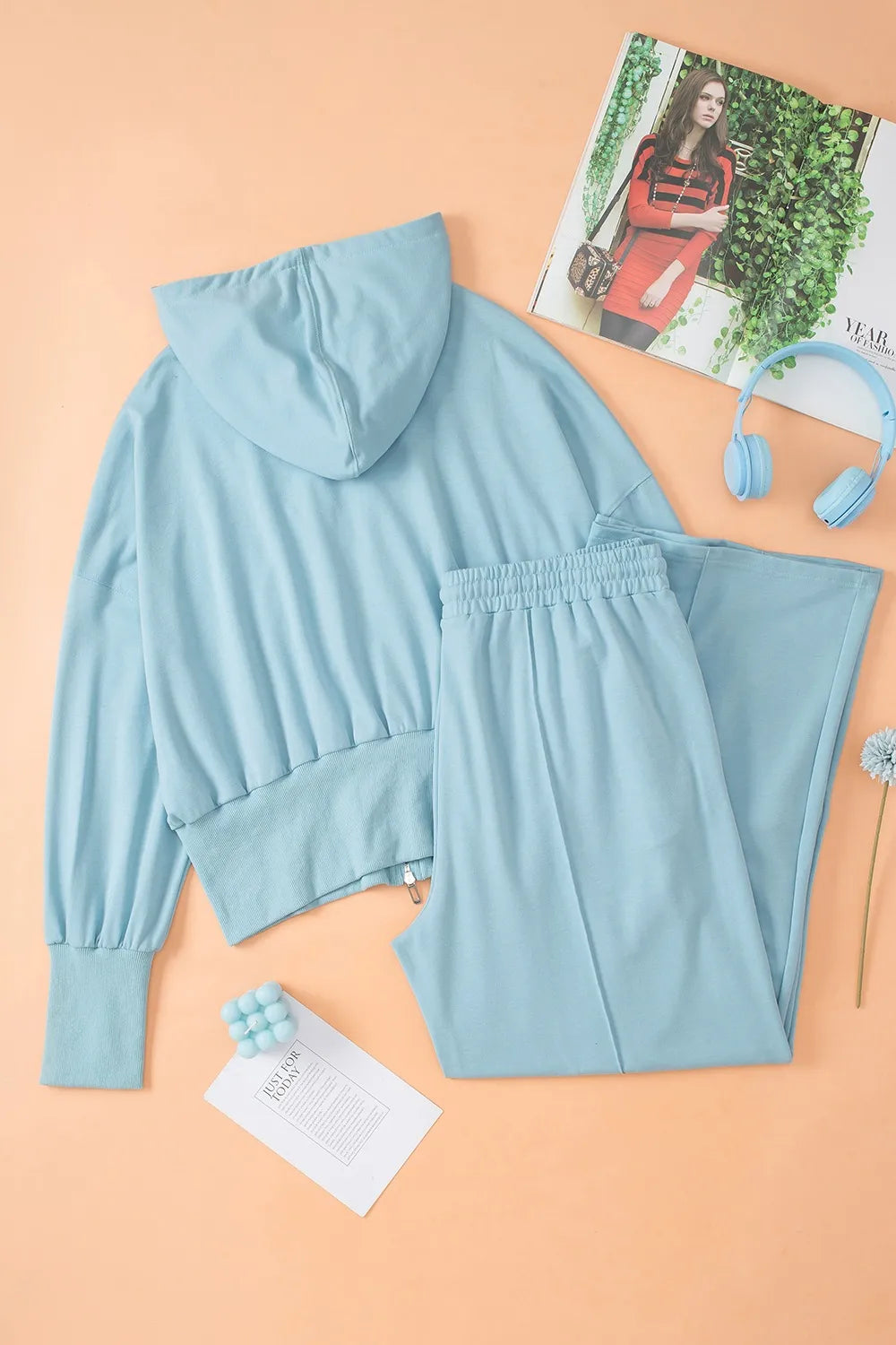 Hazel Blues® |  Zip-Up Hoodie and Pants Active Set