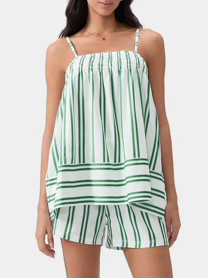 Hazel Blues® |  Smocked Square Neck Cami and Shorts Set