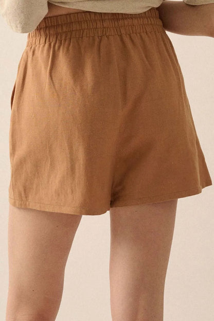 Hazel Blues® |  Embroidered Boho Tasseled Drawstring Elastic Waist Casual Shorts