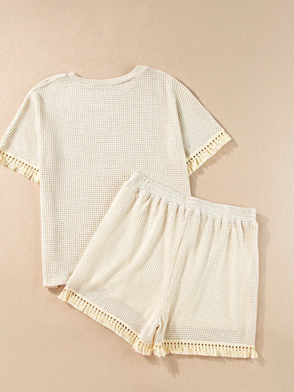 Hazel Blues® |  Tassel Round Neck Top and Shorts Set