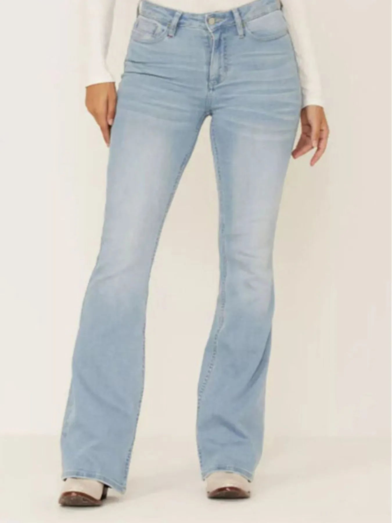 Hazel Blues® | Wash Flare Jeans with Pockets