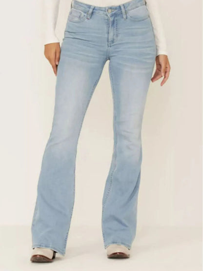 Hazel Blues® | Wash Flare Jeans with Pockets