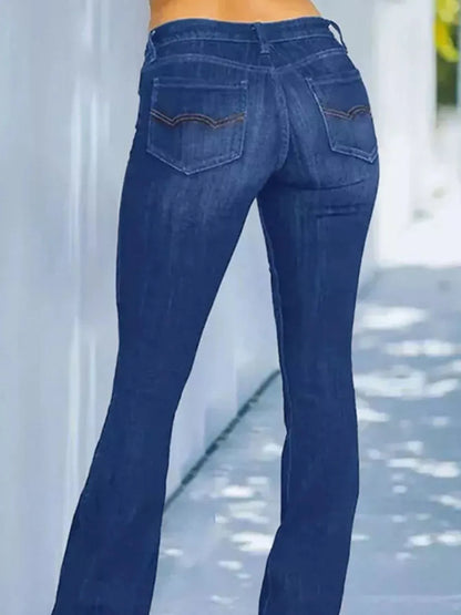 Hazel Blues® | Wash Flare Jeans with Pockets