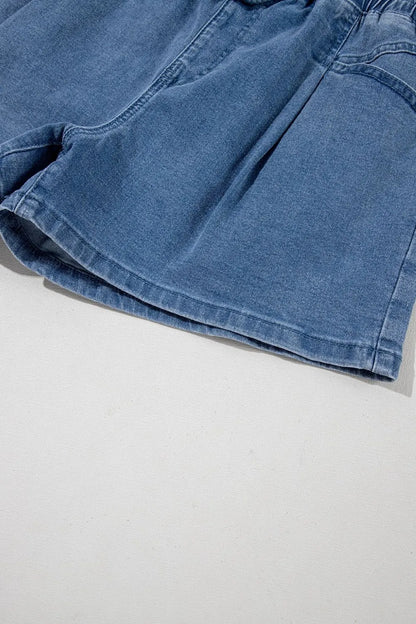 Hazel Blues® |  Drawstring High Waist Denim Shorts with Pockets