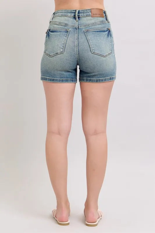 Hazel Blues® |  Judy Blue V-Front Vintage Wash Shorts