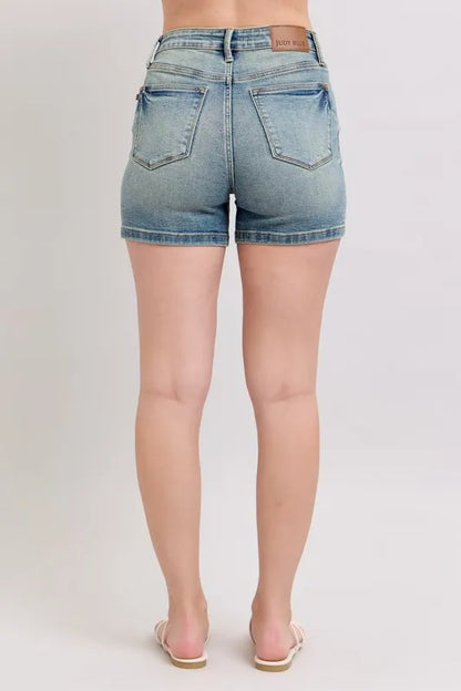 Hazel Blues® |  Judy Blue V-Front Vintage Wash Shorts
