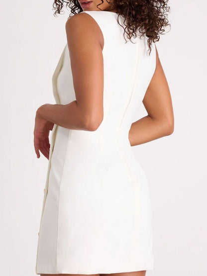 Hazel Blues® |  Button Decor Sleeveless Mini Dress