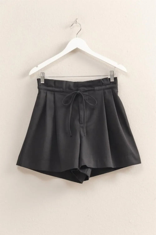 Hazel Blues® |  HYFVE High-Waisted Washed Twill Paperbag Shorts