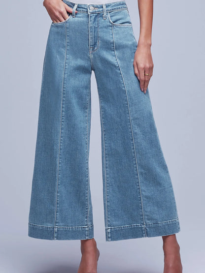 Hazel Blues® |  Seam Detail Flared Bottom Ankle Length Jeans