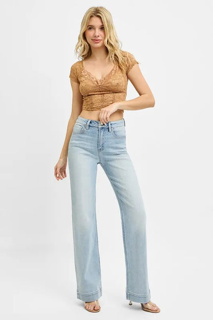 Hazel Blues® |  RISEN High Rise Straight Jeans
