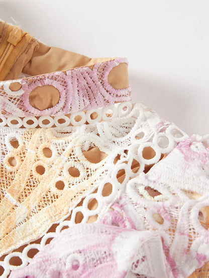 Hazel Blues® |  Floral Lace Detail Maxi Dress