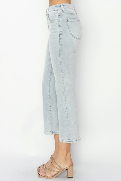 Hazel Blues® |  RISEN Mid Rise Cropped Flare Jeans
