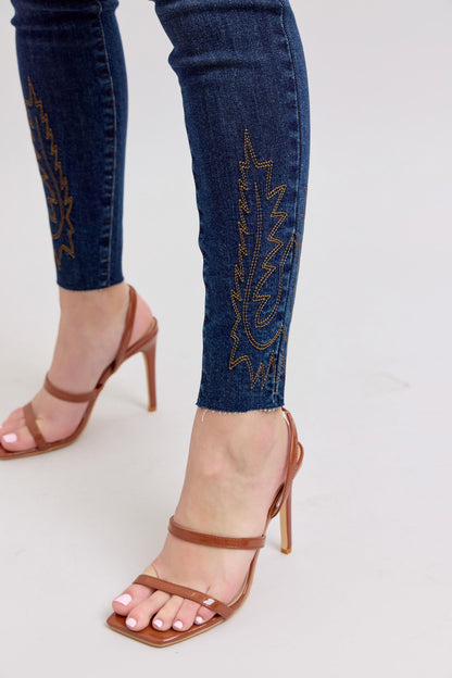 Hazel Blues® | Judy Blue Embroidered High Rise Skinny Jeans