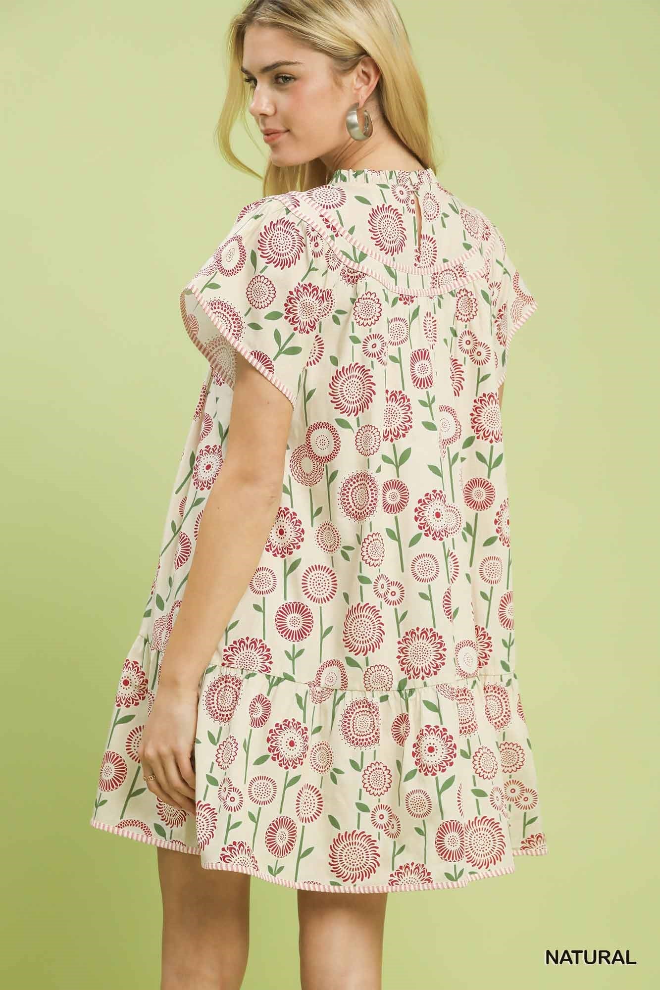 Hazel Blues® |  Umgee Floral Print Tiered Babydoll Dress