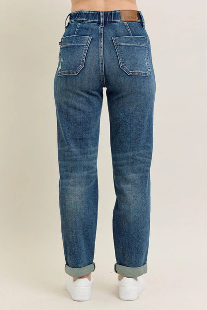Hazel Blues® | Judy Blue HW Vintage Wash Jeans w/ Drawstring