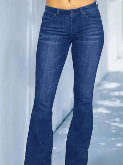 Hazel Blues® | Wash Flare Jeans with Pockets